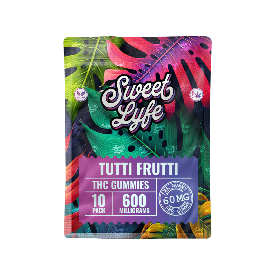 Vegan Gummies 600MG THC Blend - Tutti Frutti - Headshop.com