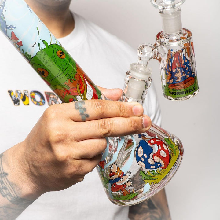 Wormhole Psychedelic Forest Beaker Water Pipe - 14.5" / 14mm F - Headshop.com