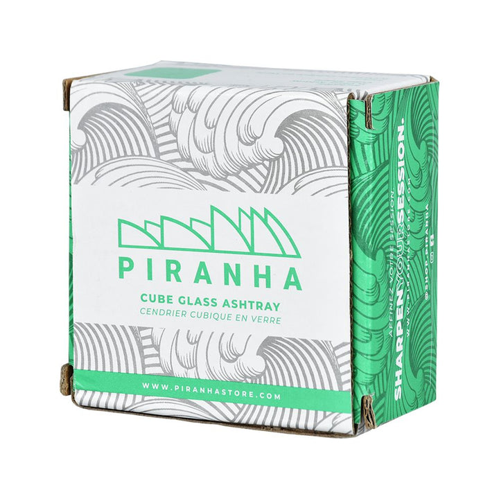Piranha Scales Cube Glass Ashtray | 2.8" - Headshop.com