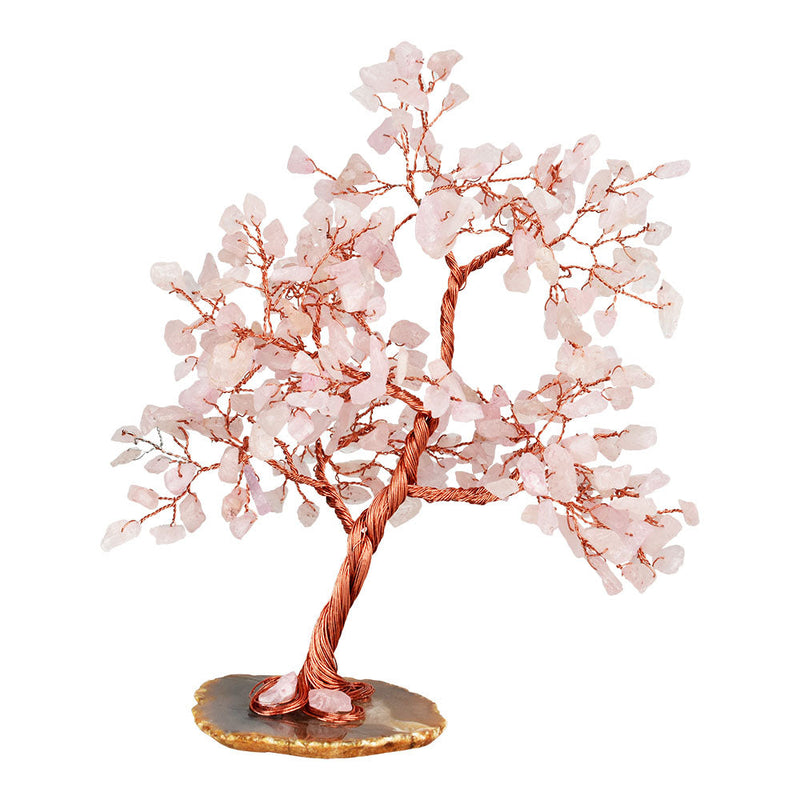 Decorative Rose Quartz Crystal Wire Tree - 7.5" - Headshop.com