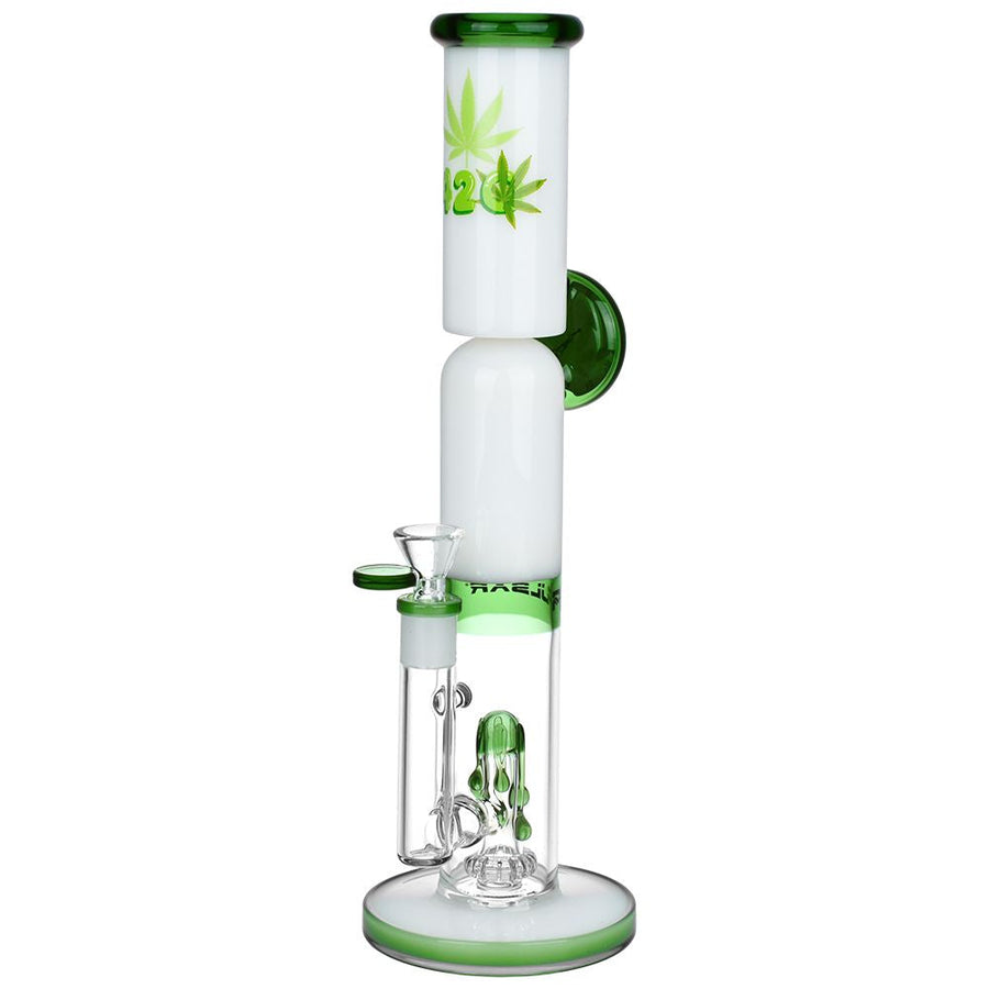 Pulsar 420 O'Clock Glow In The Dark Straight Tube Water Pipe - 13" / 14mm F - Headshop.com