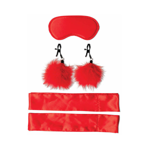 Sportsheets Sex & Mischief Amor 5-Piece Bondage Beginner Kit Red - Headshop.com