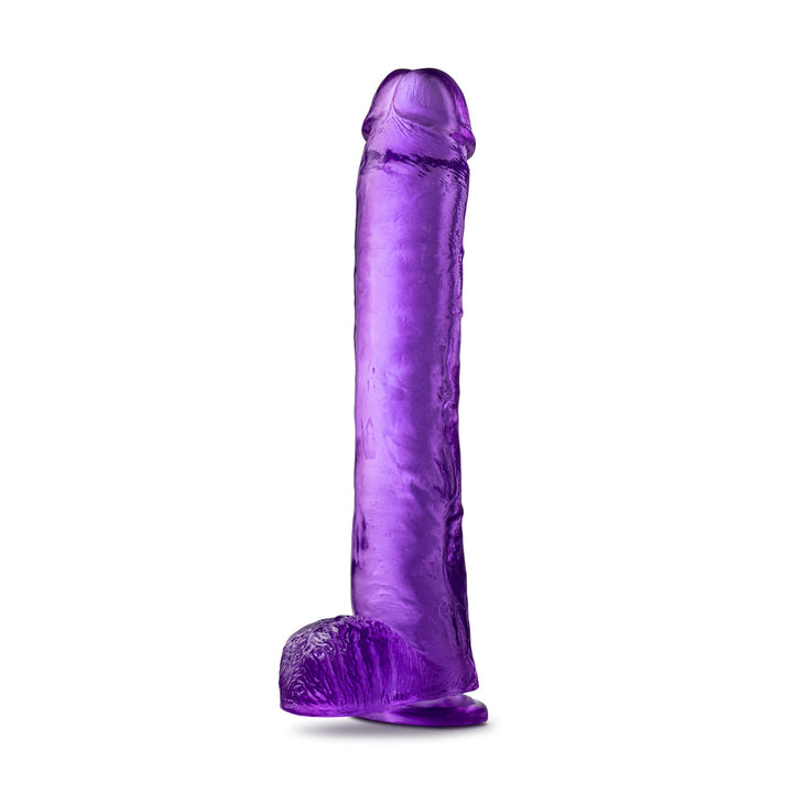 B Yours Plus Hefty n' Hung 14 in. Dildo with Balls Purple - Headshop.com