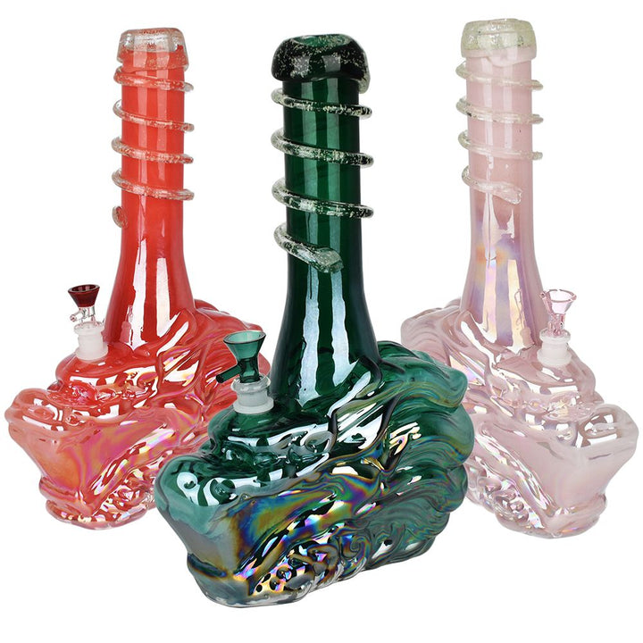 Iridescent Dragon Soft Glass Water Pipe - 14" / 14mm F - Headshop.com