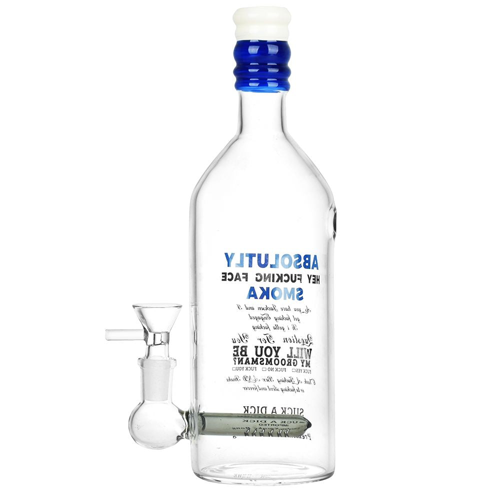 Vodka Bottle Glass Water Pipe - 9.5" / 14mm F - Headshop.com