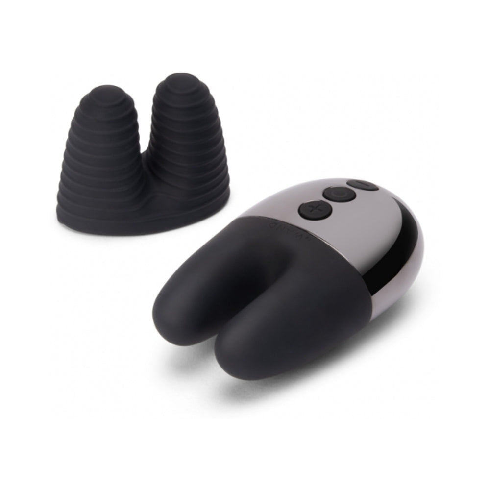 Le Wand Chrome Double Vibe Rechargeable Silicone Mini Vibrator Black - Headshop.com