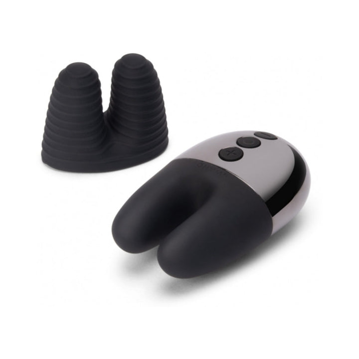 Le Wand Chrome Double Vibe Rechargeable Silicone Mini Vibrator Black - Headshop.com
