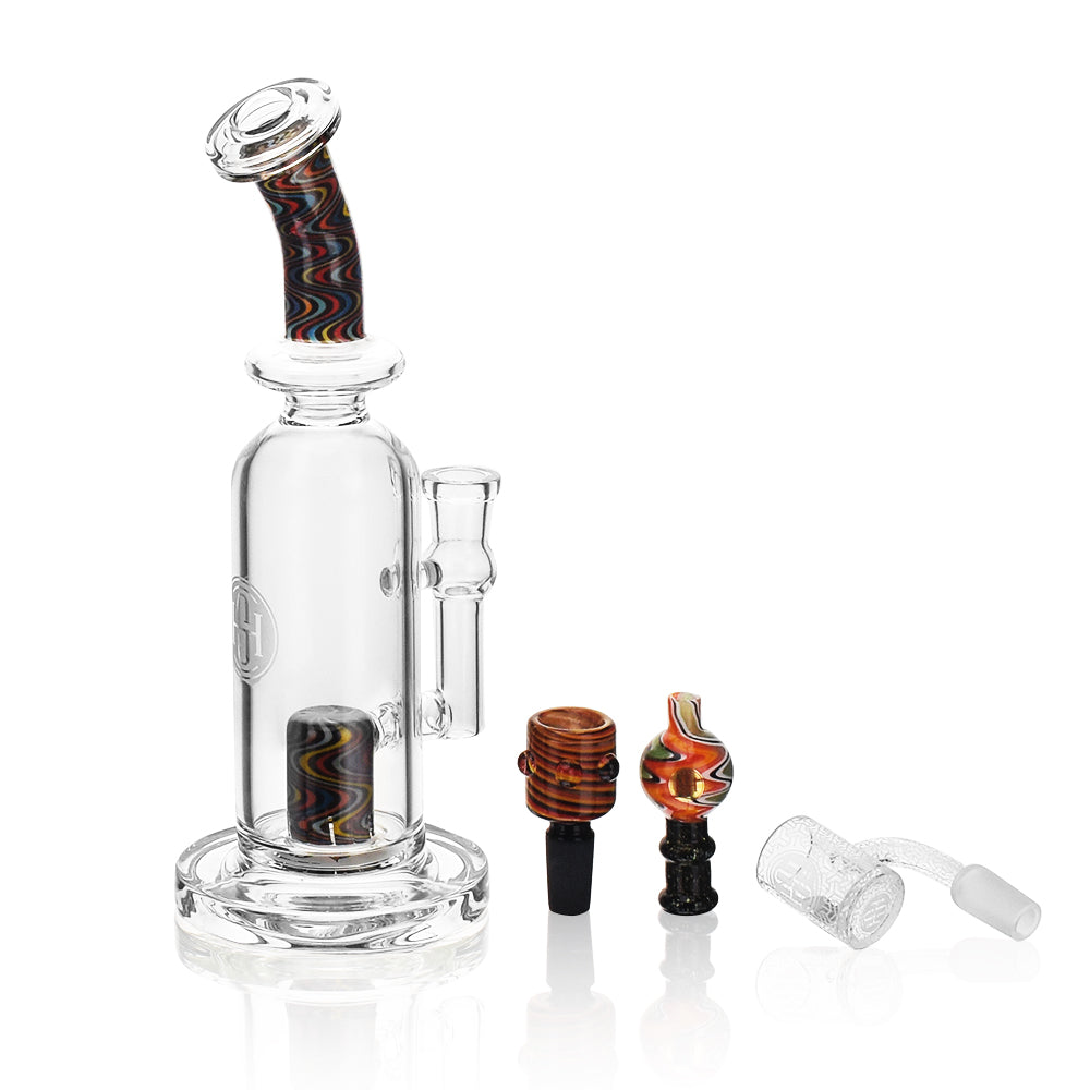 High Society | Centauri Premium Wig Wag Hybrid Pipe (Black Rainbow) - Headshop.com