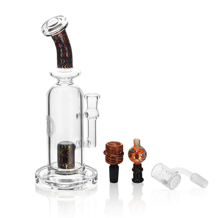 High Society | Centauri Premium Wig Wag Hybrid Pipe (Black Rainbow) - Headshop.com