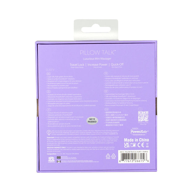 Pillow Talk Special Edition Flirty Mini Massager With Swarovski Crystal Purple - Headshop.com