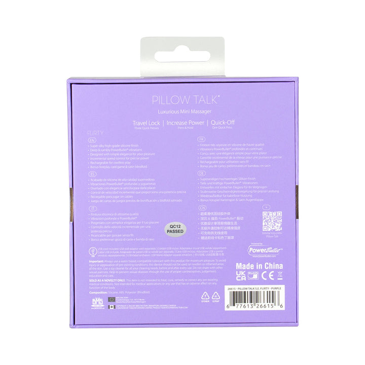 Pillow Talk Special Edition Flirty Mini Massager With Swarovski Crystal Purple - Headshop.com
