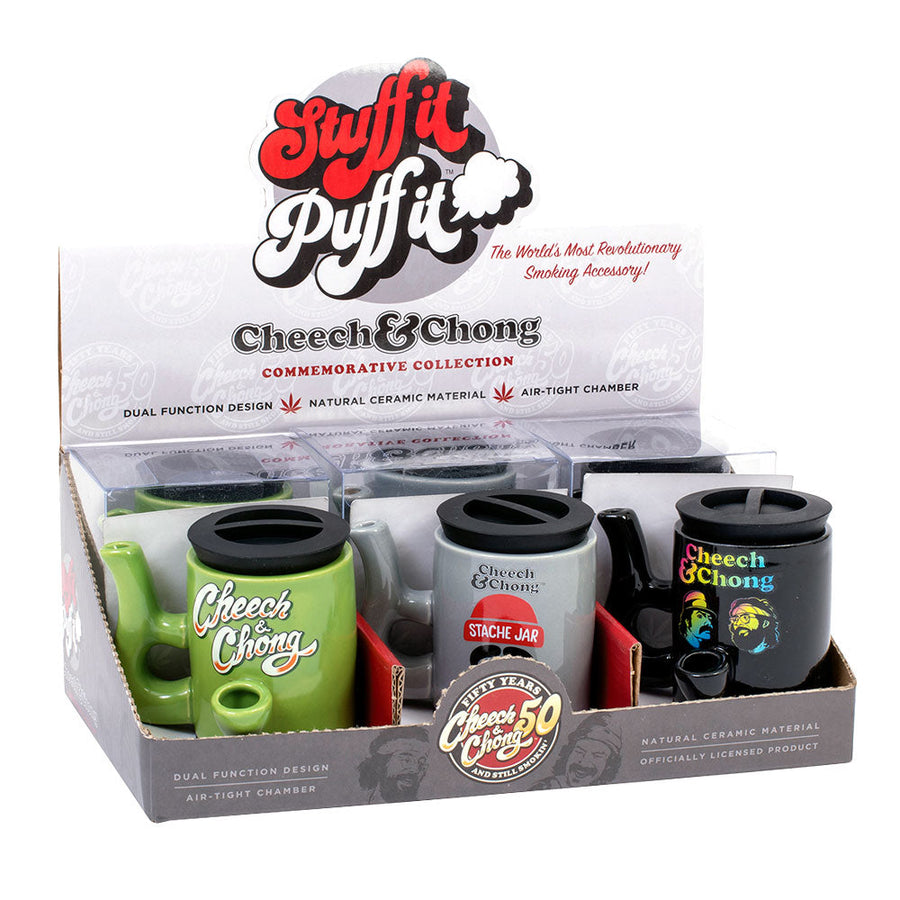 6PC DISP - Cheech & Chong Stuff It Puff It Stash Pipe - 3"/Asst - Headshop.com