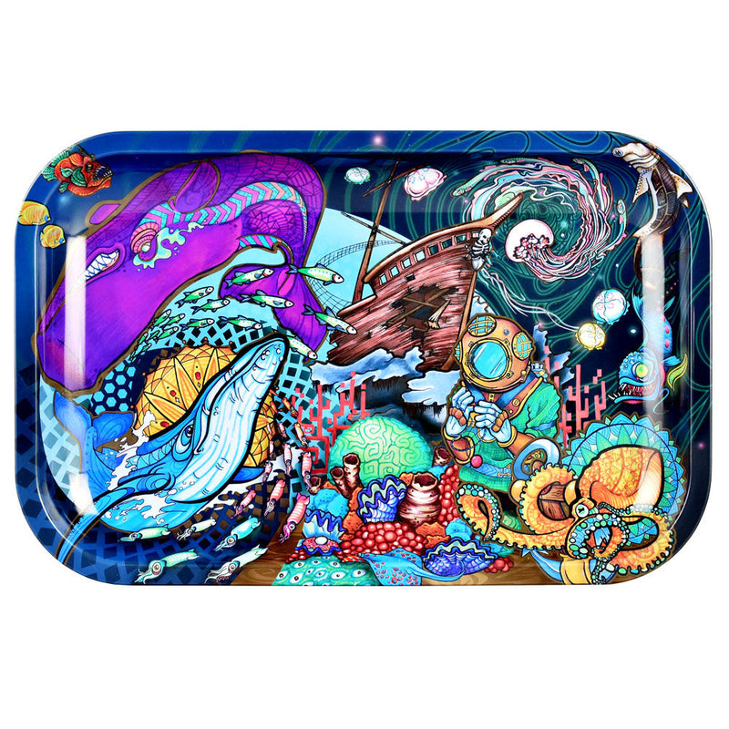 Pulsar Metal Rolling Tray | Psychedelic Ocean - Headshop.com