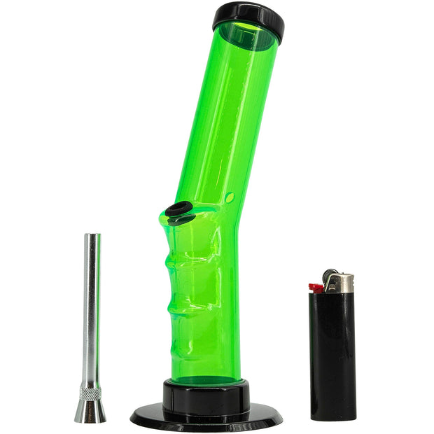 Acrylic Angled Straight Tube Bong 9-12"
