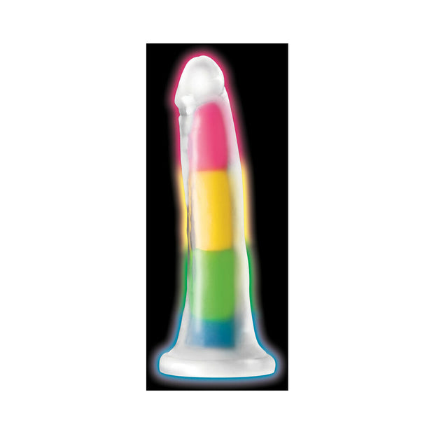Lollicock Silicone Dildo 7 in. Rainbow Glow in the Dark - Headshop.com