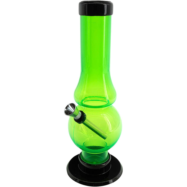 JM Enterprises  6-9" Acrylic Straight Tube Bubble Flare Bong - Multiple Colors