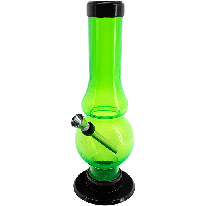 JM Enterprises  6-9" Acrylic Straight Tube Bubble Flare Bong - Multiple Colors