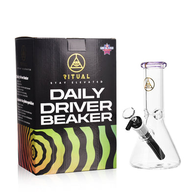 Ritual Smoke - Daily Driver 8" Beaker w/ American Color Accents - Purple - Headshop.com