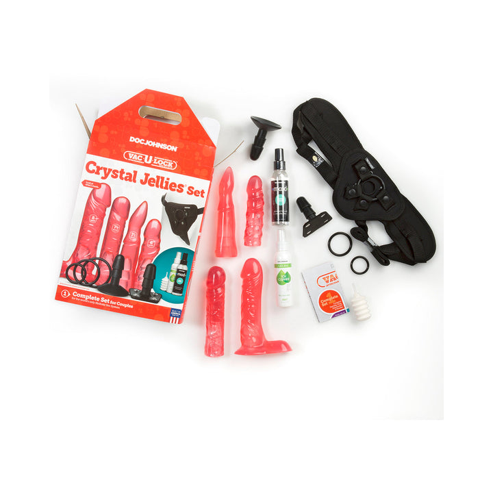 Vac-U-Lock Crystal Jellies Set PINK - Headshop.com