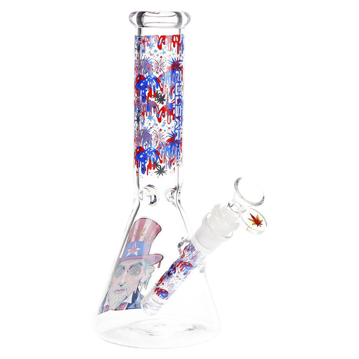 Pulsar Melting Uncle Sam Beaker Glass Water Pipe - 9.75" / 14mm F