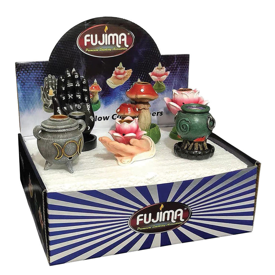 6PC DISPLAY - Fujima Mini Backflow Incense Burner - Assorted Designs #3 - Headshop.com