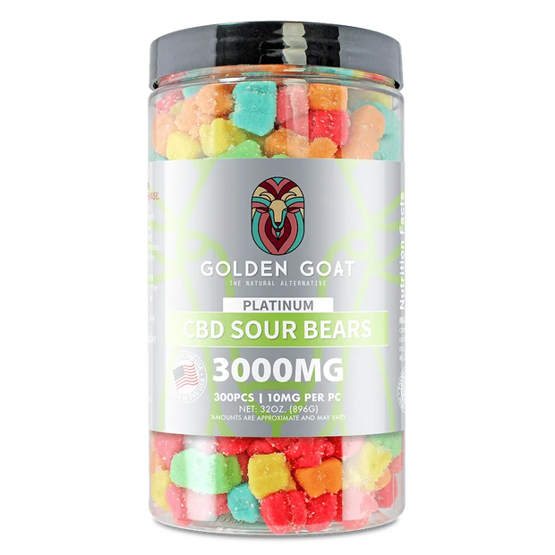 Platinum CBD Gummies 3000mg - Sour Bears - Headshop.com