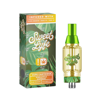 Sweet life 2.5ml Vape Cartridges Infused with Live Resin HHC-P+THC-P - Pineapple Express - Hybrid - Headshop.com