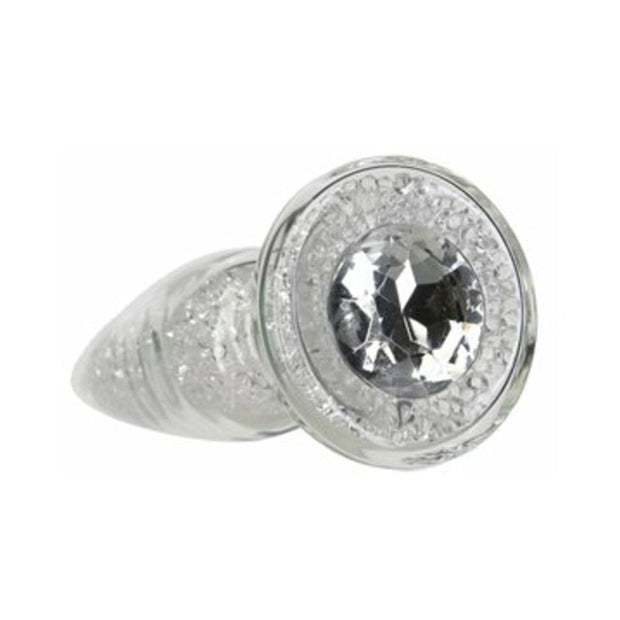 Pillow Talk Fancy Glass Anal Plug with Glitter and Gem Base - Headshop.com