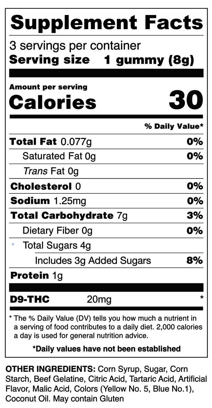 THC Gummies - 20MG Delta 9 (3pc)