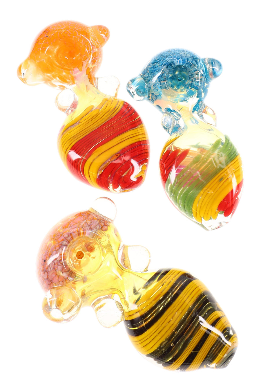 Color Changing Swirl Frit Glass Spoon Pipe “Candy Gourd” – 4–5″ – Assorted Colors - Headshop.com