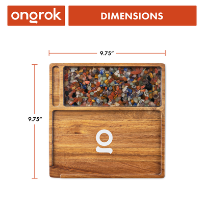 Ongrok Premium Natural Acacia Wood Tray | 9.5" x 9.5" - Headshop.com