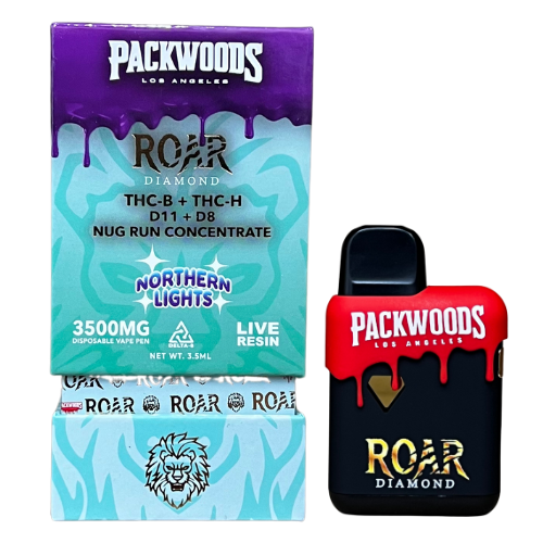 Roar x Packwoods Nug Run Concentrate 3500MG LIVE RESIN THC-B + THC-H, D11 +D8 - Northern Lights - Headshop.com
