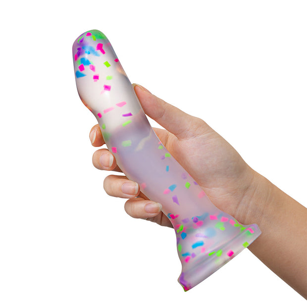 Neo Elite Hanky Panky 7.5 in. Glow-in-the-Dark Silicone Confetti Dildo - Headshop.com