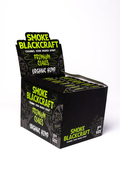 Smoke BlackCraft Cones | 1 1/4" | 24pc Display - Headshop.com