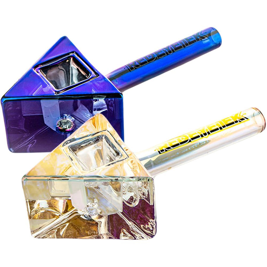 Red Eye Tek Terminator Finish Infinity Bowl Triangle Glass Hand Pipe - Headshop.com