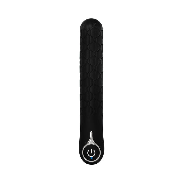 Evolved Quilted Love Rechargeable Textured Silicone Sli mline Vibrator Black - Headshop.com