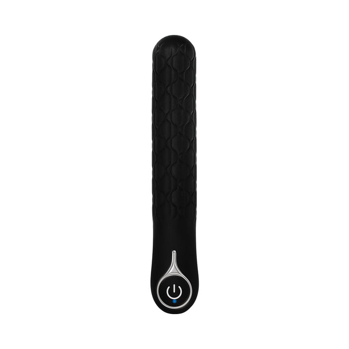 Evolved Quilted Love Rechargeable Textured Silicone Sli mline Vibrator Black - Headshop.com