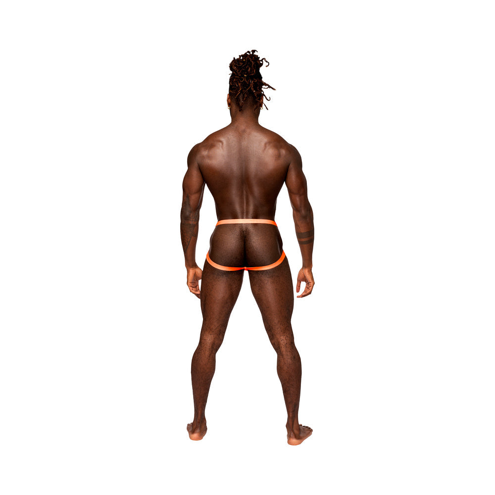 Male Power Rude Awakening Ring Jock Neon Orange S/M - Headshop.com