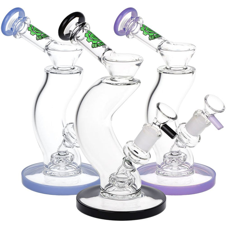 SeshGear Hip Check Curved Glass Water Pipe | 7.75" | 14mm F - Headshop.com