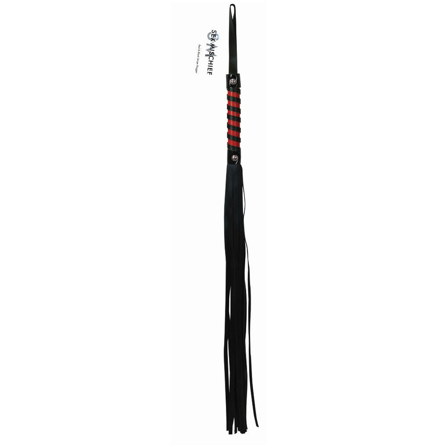Sportsheets Sex & Mischief Red & Black Stripe Flogger - Headshop.com
