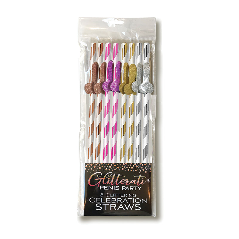Glitterati Penis Party Tall Celebration Straws 8-Pack - Headshop.com