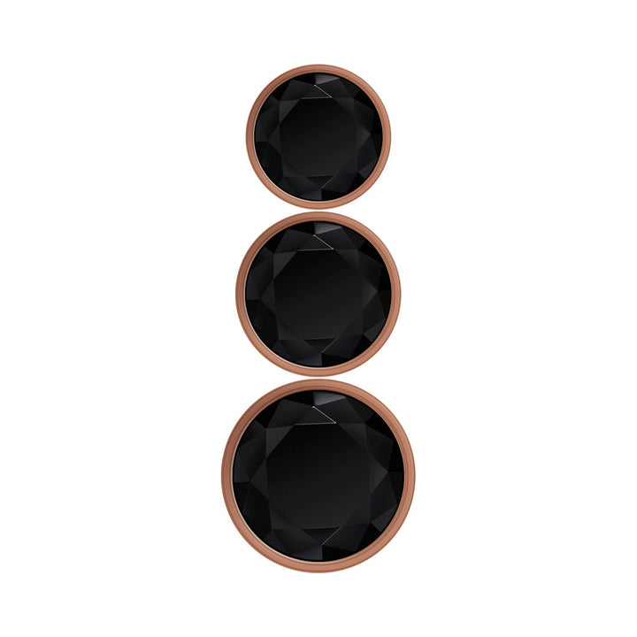 Gender X Gold Digger 3-Piece Rose Gold Beaded Anal Plug With Black Gemstone Base Set - Headshop.com