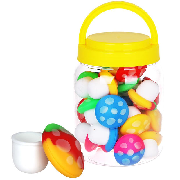 25CT JAR - Mushroom Silicone Concentrate Container - 5ml / Assorted Colors