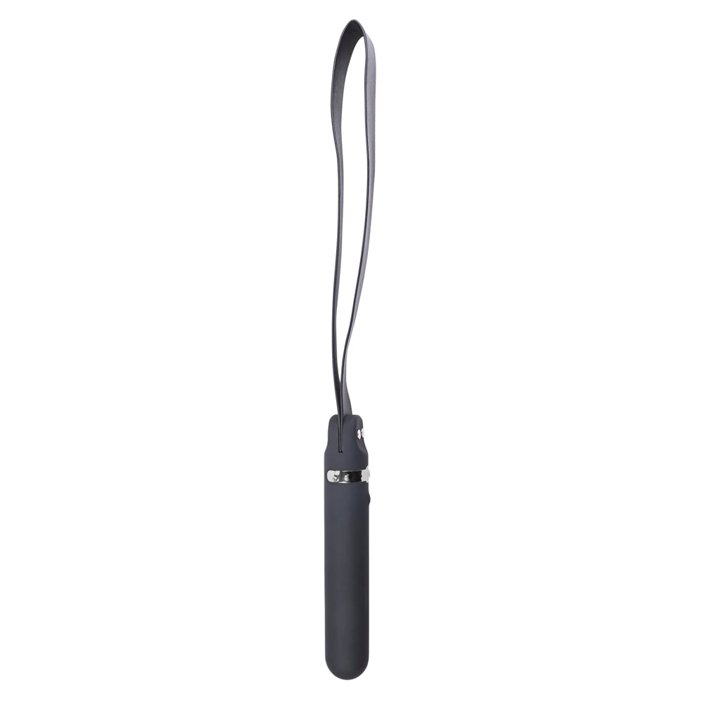 Adam & Eve Spank Me Vibe Rechargeable Silicone Vibrator With Slap Strap End Black - Headshop.com