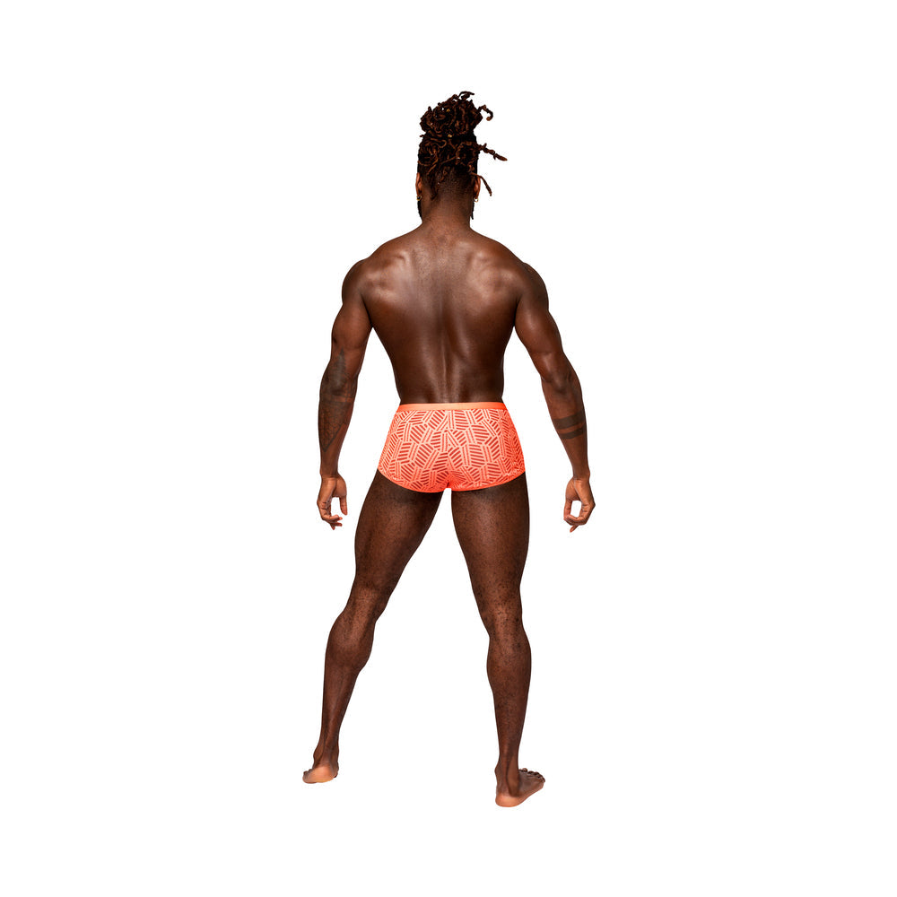 Male Power Rude Awakening Cheeky Cutout Short Neon Orange M - Headshop.com
