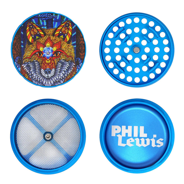 Cali Crusher Homegrown Phil Lewis Fox Grinder -4pc/2.35" - Headshop.com