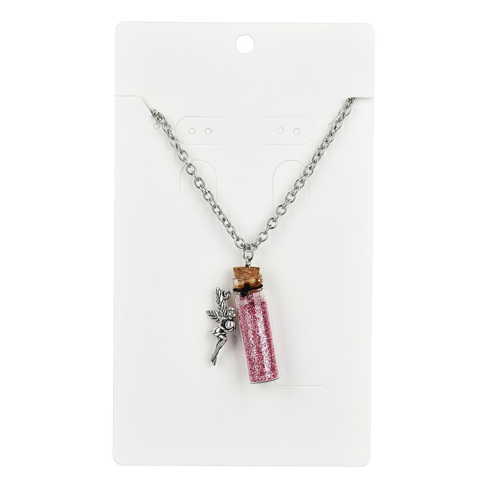 Pewter Pendant Glitter Bottle Necklace | 11.5" - Headshop.com