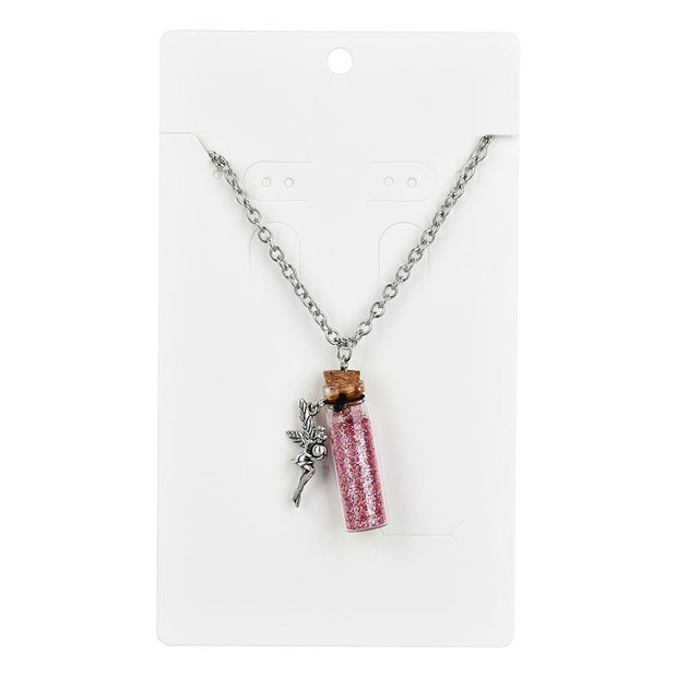 Pewter Pendant Glitter Bottle Necklace | 11.5" - Headshop.com