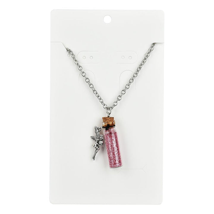 Pewter Pendant Glitter Bottle Necklace | 11.5" - Headshop.com