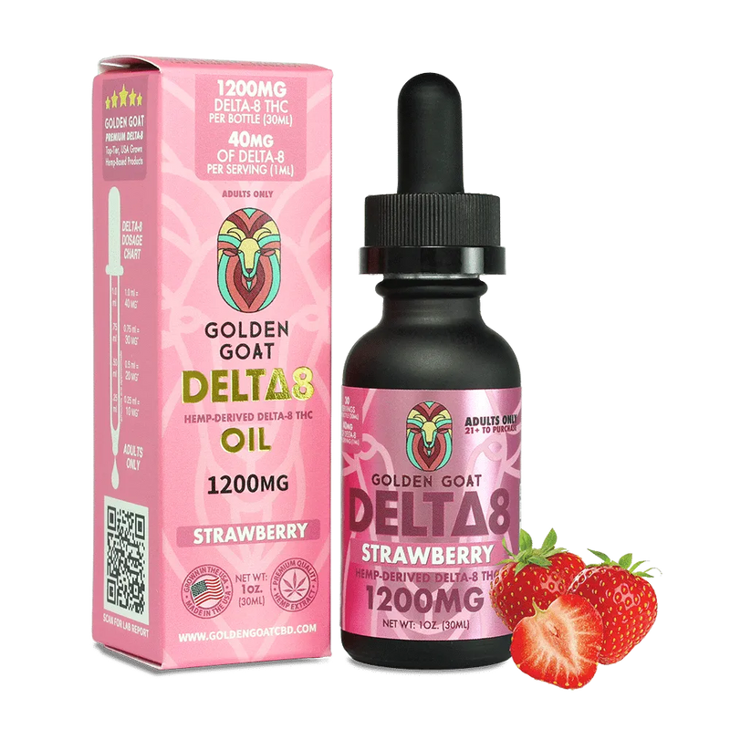 Delta-8 Oil, 1200mg – Strawberry – 30ml, 1oz. - Headshop.com